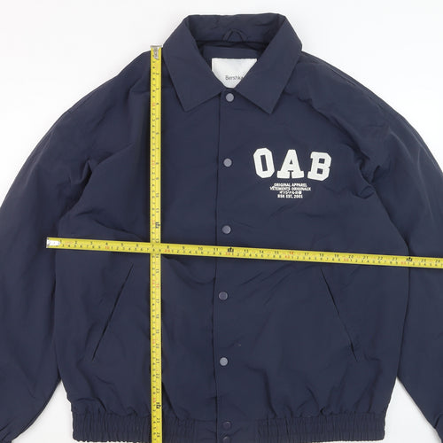 Bershka Men's Blue L College Style Lightweight Jacket