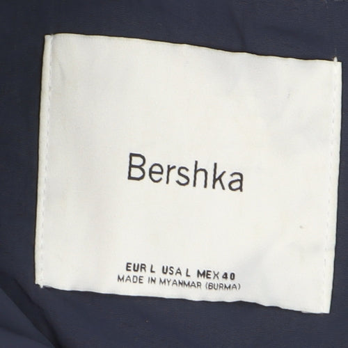 Bershka Men's Blue L College Style Lightweight Jacket