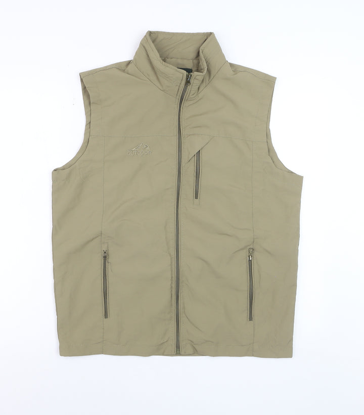 Outdoor Mens Beige XL Bodywarmer Waistcoat Hiking Gilet