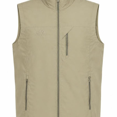 Outdoor Mens Beige XL Bodywarmer Waistcoat Hiking Gilet