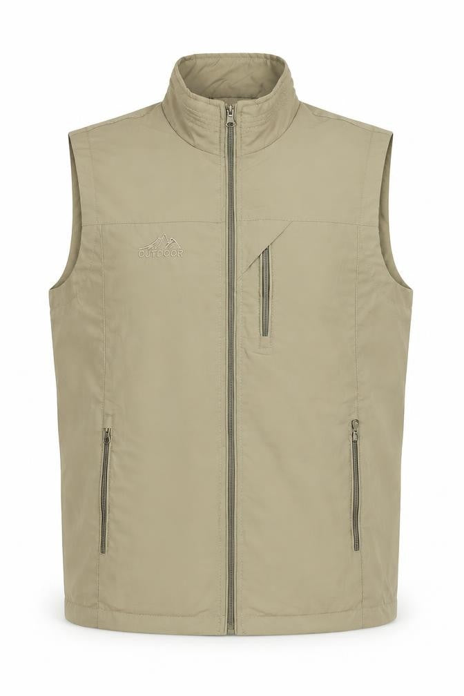 Outdoor Mens Beige XL Bodywarmer Waistcoat Hiking Gilet