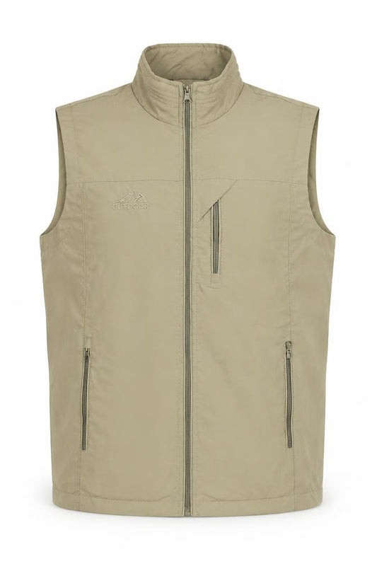 Outdoor Mens Beige XL Bodywarmer Waistcoat Hiking Gilet
