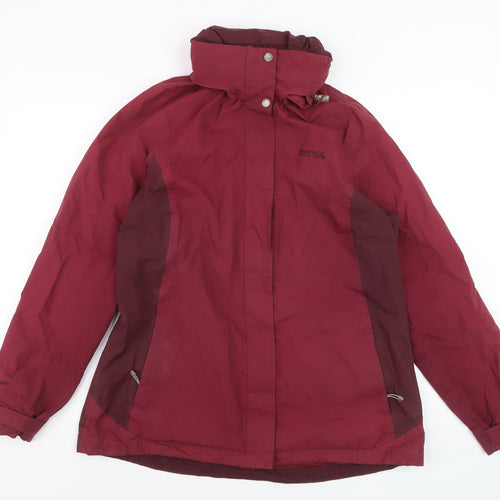 Regatta Womens Red Waterproof Hooded Rain Jacket Size 16