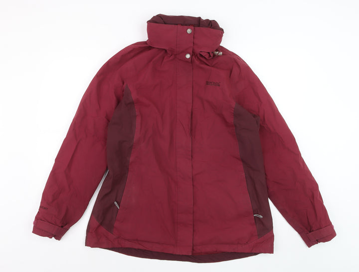 Regatta Womens Red Waterproof Hooded Rain Jacket Size 16