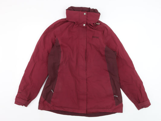 Regatta Womens Red Waterproof Hooded Rain Jacket Size 16