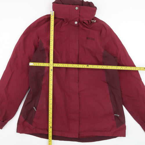 Regatta Womens Red Waterproof Hooded Rain Jacket Size 16