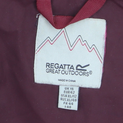 Regatta Womens Red Waterproof Hooded Rain Jacket Size 16