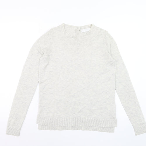 The White Company Women Ivory Crew Neck Wool Blend Jumper Size 8