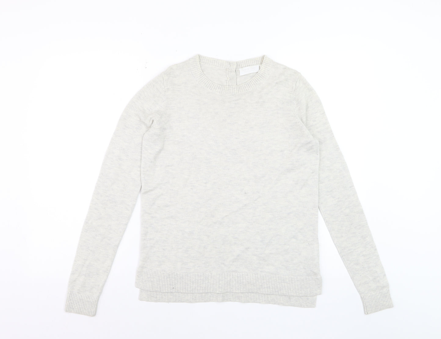 The White Company Women Ivory Crew Neck Wool Blend Jumper Size 8