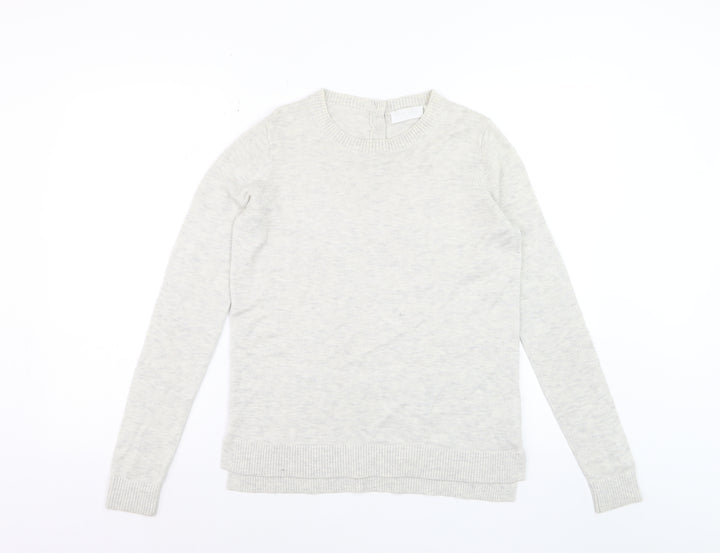 The White Company Women Ivory Crew Neck Wool Blend Jumper Size 8