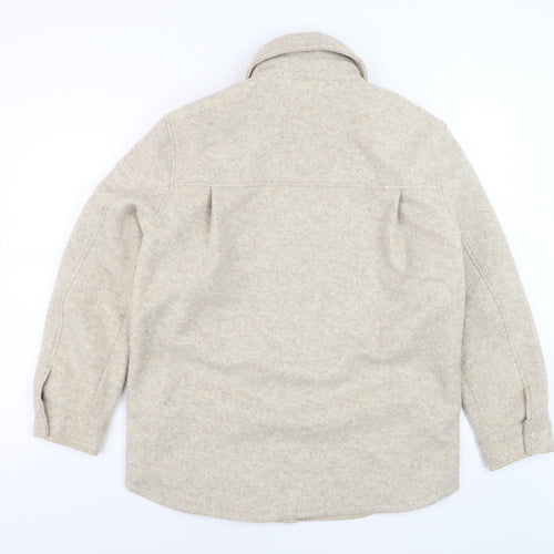 H&M Men’s Beige Fleece Jacket XS Regular Fit Polyester