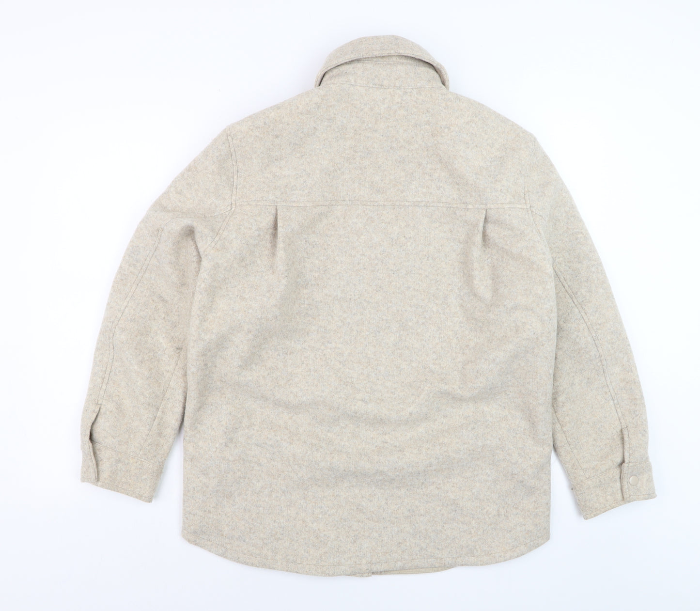 H&M Men’s Beige Fleece Jacket XS Regular Fit Polyester