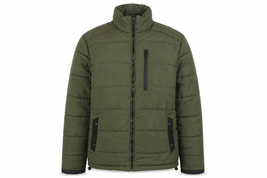 UNO.CAMICIE Men's Green Puffer Jacket L Polyester Winter Coat