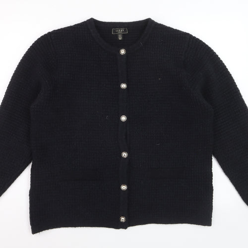 Lipsy Women Black UK 18 Long Sleeve Button Cardigan