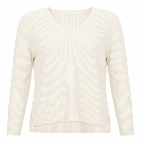 Topshop Women Ivory Wool Cashmere V-Neck Long Sleeve Pullover Jumper S