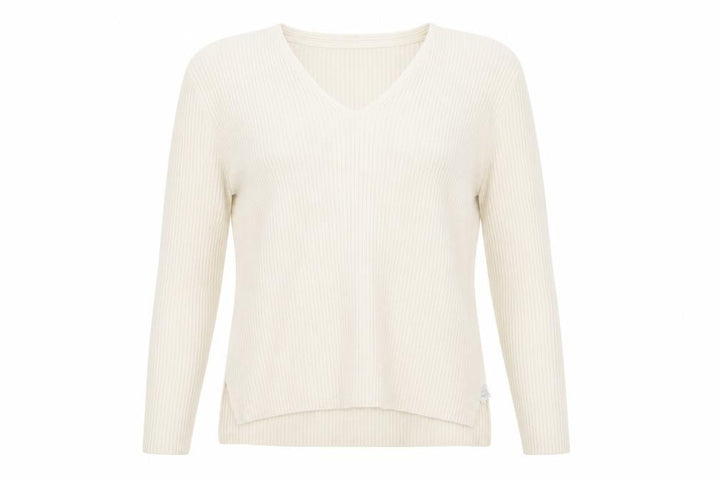 Topshop Women Ivory Wool Cashmere V-Neck Long Sleeve Pullover Jumper S