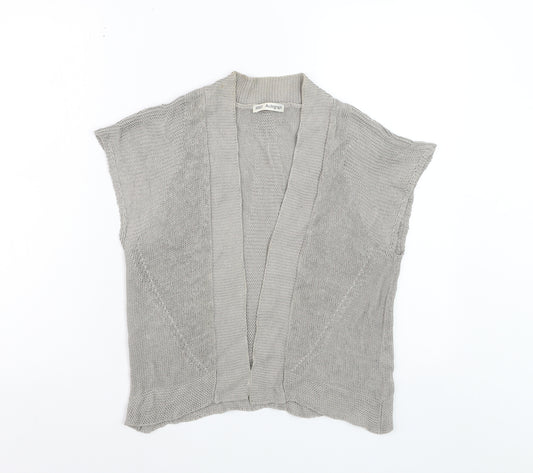 Marks and Spencer Autograph Womens Beige Open Knit Linen Blend Cardigan Size 10