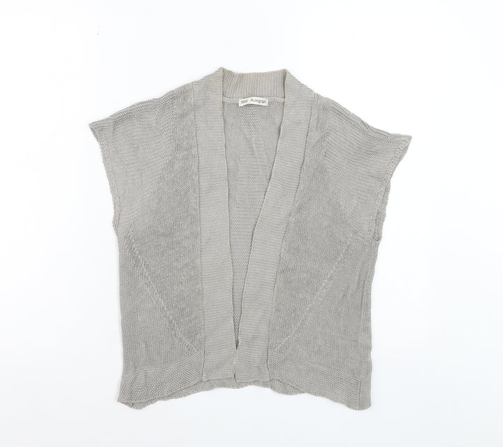 Marks and Spencer Autograph Womens Beige Open Knit Linen Blend Cardigan Size 10