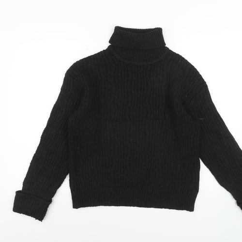 Finery Women’s Black Roll Neck Chunky Knit Jumper Size 10