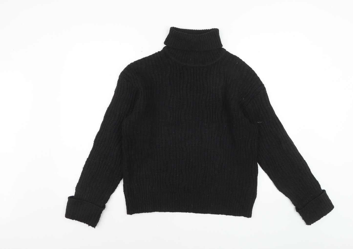 Finery Women’s Black Roll Neck Chunky Knit Jumper Size 10