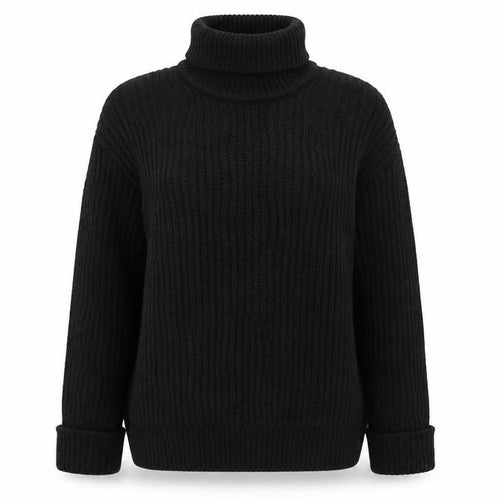 Finery Women’s Black Roll Neck Chunky Knit Jumper Size 10