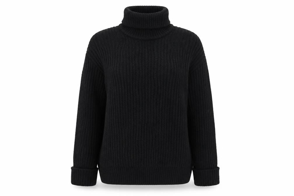 Finery Women’s Black Roll Neck Chunky Knit Jumper Size 10