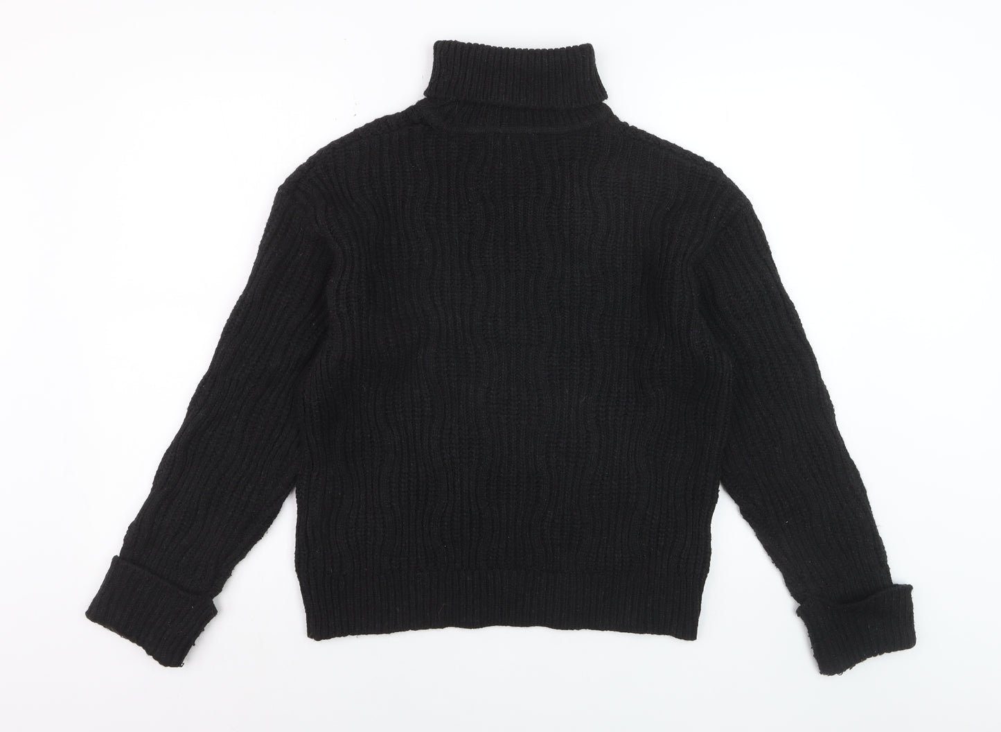 Finery Women’s Black Roll Neck Chunky Knit Jumper Size 10