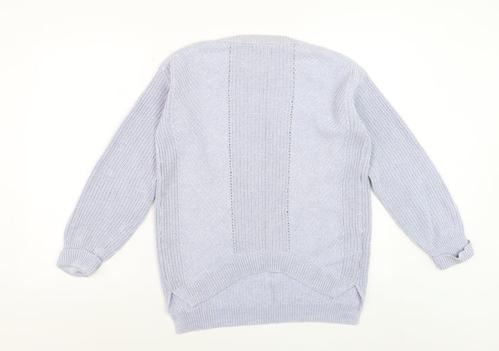 Marks and Spencer Women’s Blue Cotton Crew Neck Knit Jumper Size S