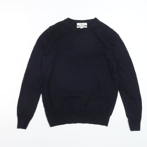 Marks and Spencer Women's Blue Merino Wool Crew Neck Jumper Size 12