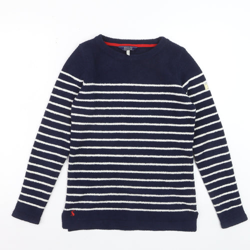 Joules Women’s Navy Stripe Pullover Jumper UK 6 Polyester Knitwear