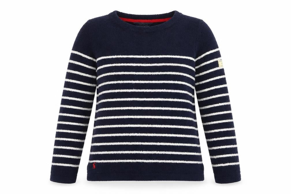 Front view of Joules Women’s Navy Stripe jumper UK 6 Polyester Knitwear