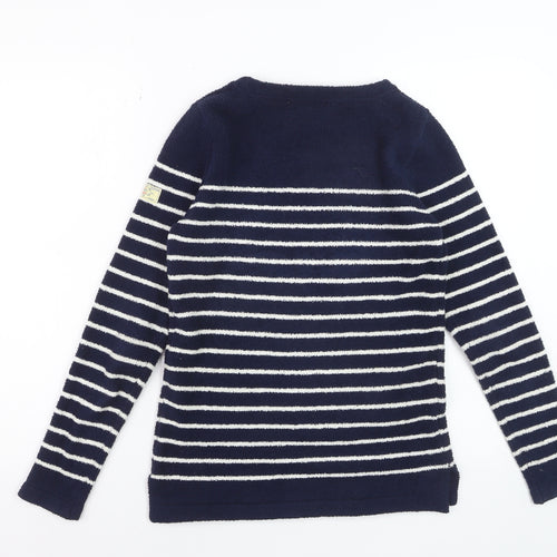 Joules Women’s Navy Stripe Pullover Jumper UK 6 Polyester Knitwear