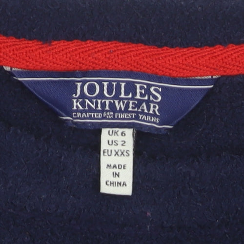 Joules Women’s Navy Stripe Pullover Jumper UK 6 Polyester Knitwear