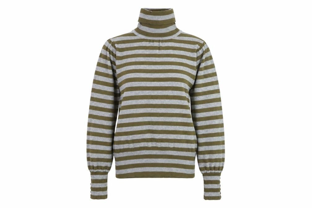 La Vie Women’s Multicoloured Roll Neck Striped Jumper Size 10/12