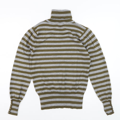 La Vie Women’s Multicoloured Roll Neck Striped Jumper Size 10/12