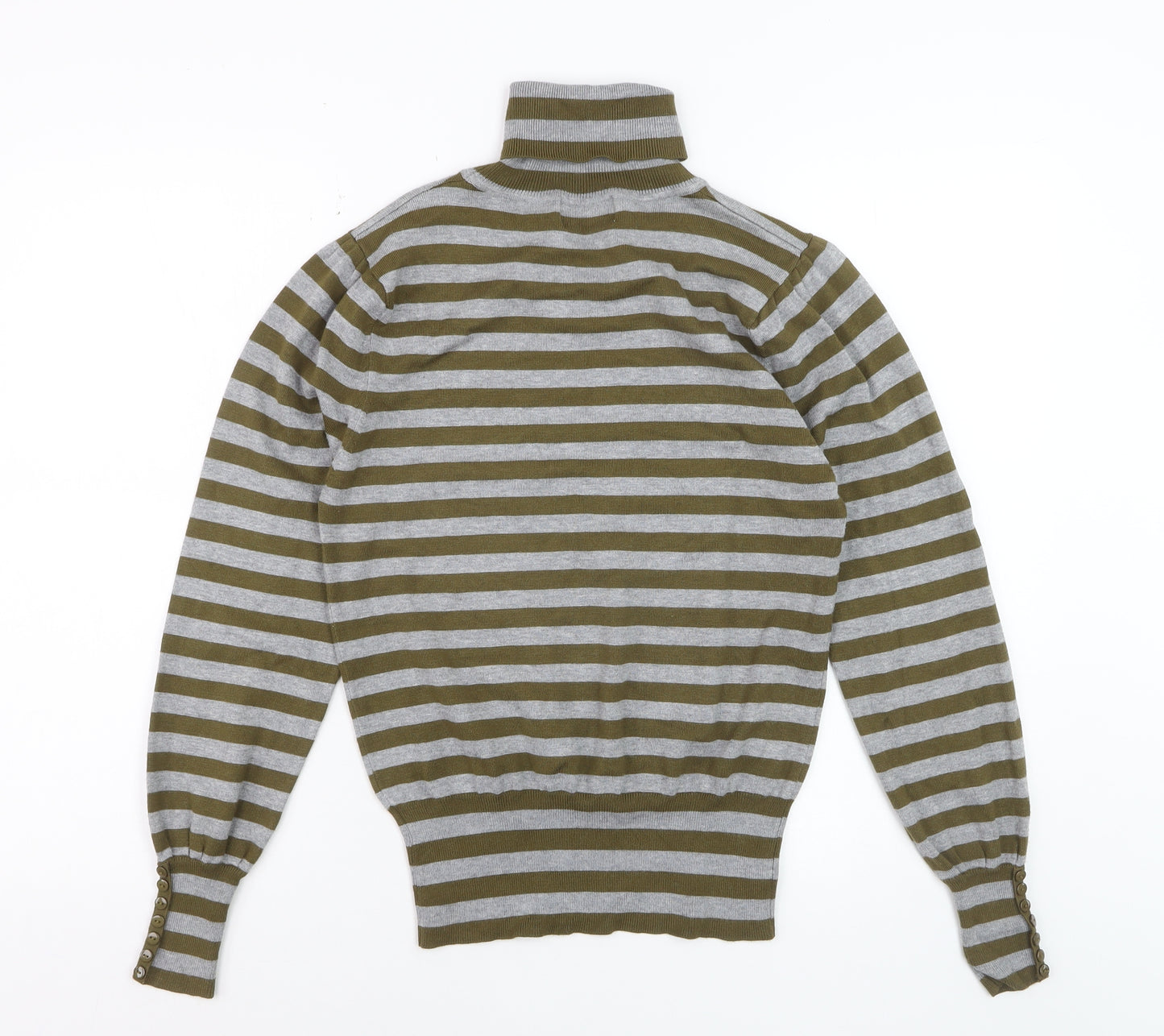 La Vie Women’s Multicoloured Roll Neck Striped Jumper Size 10/12