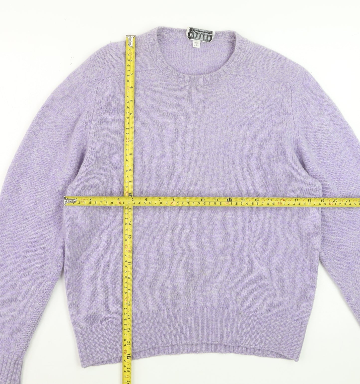 Jaeger Women’s Purple Wool Crew Neck Pullover Jumper Size L