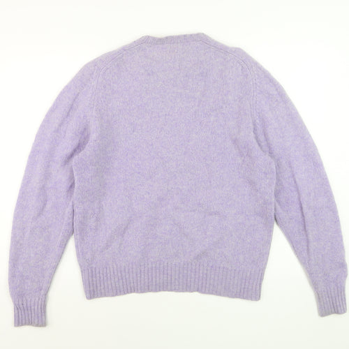 Jaeger Women’s Purple Wool Crew Neck Pullover Jumper Size L