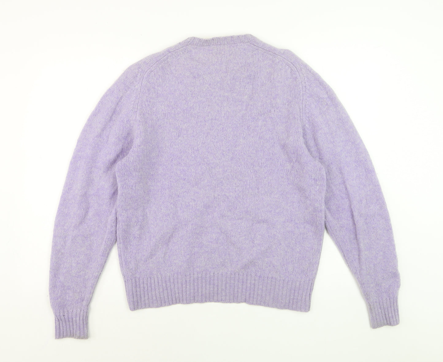 Jaeger Women’s Purple Wool Crew Neck Pullover Jumper Size L