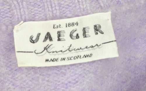 Jaeger Women’s Purple Wool Crew Neck Pullover Jumper Size L