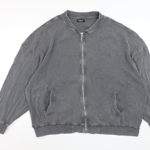 Simply Be Women's Grey Cotton Bomber Jacket Size 22