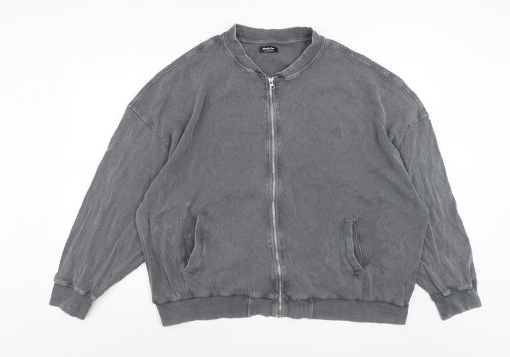 Simply Be Women's Grey Cotton Bomber Jacket Size 22