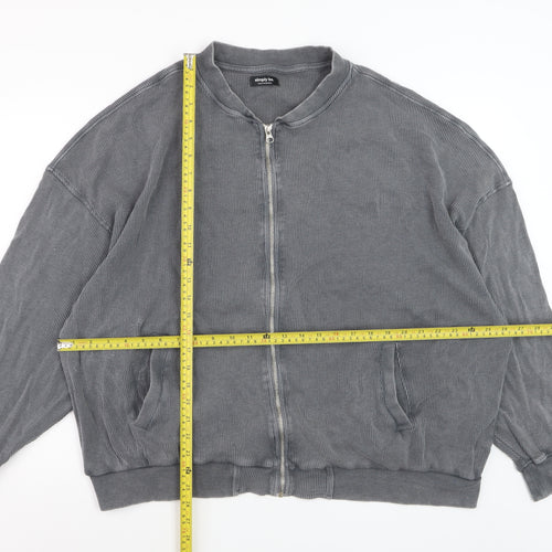 Simply Be Women's Grey Cotton Bomber Jacket Size 22