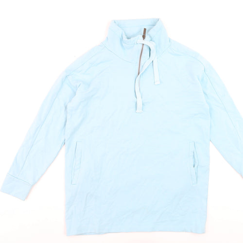 BAM Women’s Light Blue Half Zip Sweatshirt Size 12 Organic Cotton Blend