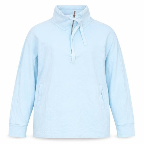 BAM Women’s Light Blue Half Zip Sweatshirt Size 12 Organic Cotton Blend