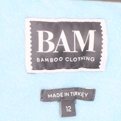 BAM Women’s Light Blue Half Zip Sweatshirt Size 12 Organic Cotton Blend