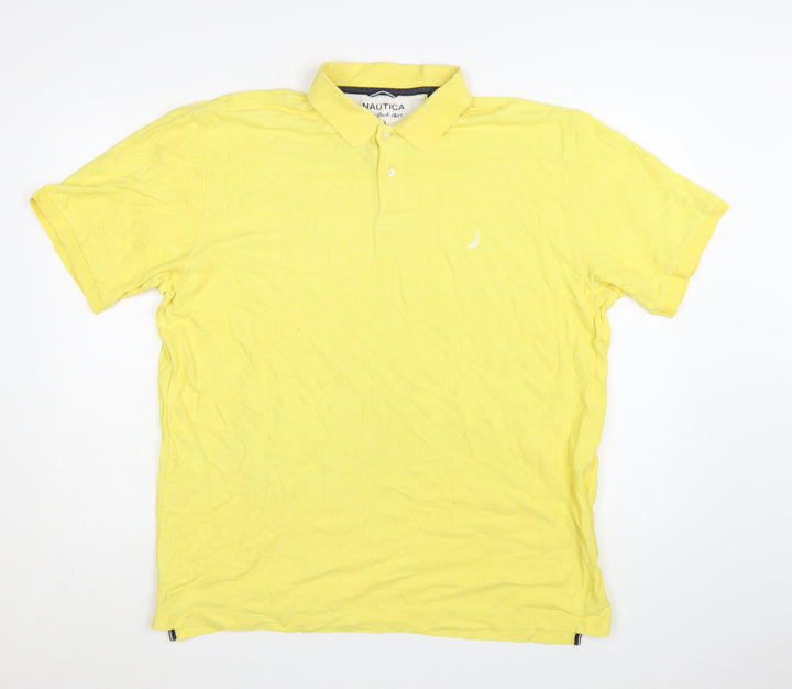 Nautica Men's Yellow XL True Deck Cotton Polo Shirt