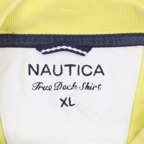 Nautica Men's Yellow XL True Deck Cotton Polo Shirt