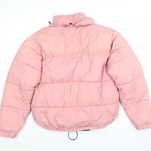 iets frans Women’s Pink Puffer Jacket Hooded Short Size S