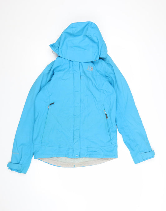 Karrimor Women's Blue Waterproof Hooded Rain Jacket UK 8